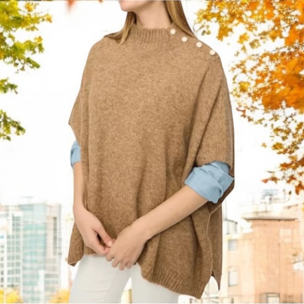 J. Crew Button Neck Poncho
